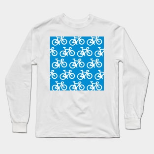 Blue Bikes Pattern Long Sleeve T-Shirt